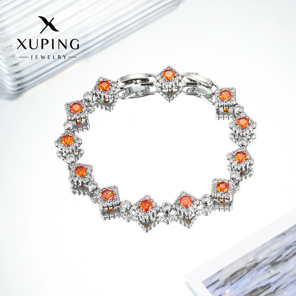 Wholesale Jewelry Light Luxury Style Geometric Copperzinc Alloy Electroplated Microinlaid Artificial Stone Bracelet