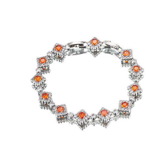 Wholesale Jewelry Light Luxury Style Geometric Copperzinc Alloy Electroplated Microinlaid Artificial Stone Bracelet
