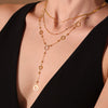 Wholesale Jewelry Light Luxury Style Geometric 316L Stainless Steel And 316L Stainless Steel Electroplating Tassel Zircon Flower Bead Necklace For Women