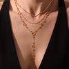 Wholesale Jewelry Light Luxury Style Geometric 316L Stainless Steel And 316L Stainless Steel Electroplating Tassel Zircon Flower Bead Necklace For Women
