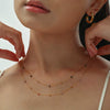 Wholesale Jewelry Light Luxury Style Geometric Titanium Steel Cross Handmade Beaded Necklace With Electroplating