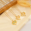 Wholesale Jewelry Light Luxury Style Heart Shape Copper Inlaid Zircon O Word Chain Women's Necklace