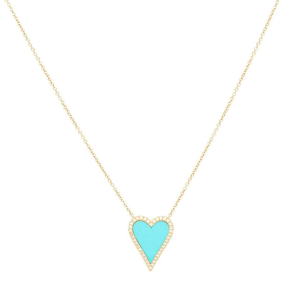 Wholesale Jewelry Light Luxury Style Heart Shaped Copper 18K Gold Plated Pendant Necklace For Women
