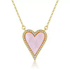 Wholesale Jewelry Light Luxury Style Heart Shaped Copper 18K Gold Plated Pendant Necklace For Women