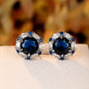 Wholesale Jewelry Light Luxury Style Round Copper Earrings Inlaid With Zircon For Women