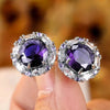 Wholesale Jewelry Light Luxury Style Round Copper Earrings Inlaid With Zircon For Women