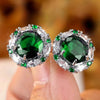 Wholesale Jewelry Light Luxury Style Round Copper Earrings Inlaid With Zircon For Women
