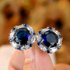 Wholesale Jewelry Light Luxury Style Round Copper Earrings Inlaid With Zircon For Women