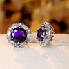 Wholesale Jewelry Light Luxury Style Round Copper Earrings Inlaid With Zircon For Women
