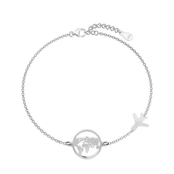 Wholesale Jewelry Light Luxury Style Silver 925 Sterling Silver Aircraft Around The Earth Stars Sun And Moon Clouds Cosmic Electroplated Earrings Necklace Bracelet For Women