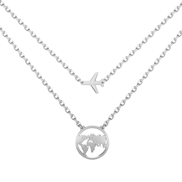 Wholesale Jewelry Light Luxury Style Silver 925 Sterling Silver Aircraft Around The Earth Stars Sun And Moon Clouds Cosmic Electroplated Earrings Necklace Bracelet For Women