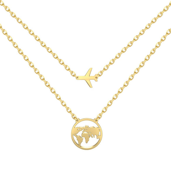 Wholesale Jewelry Light Luxury Style Silver 925 Sterling Silver Aircraft Around The Earth Stars Sun And Moon Clouds Cosmic Electroplated Earrings Necklace Bracelet For Women