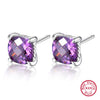 Wholesale Jewelry Light Luxury Style Square 925 Sterling Silver Zircon Inlaid Necklace Earrings
