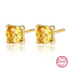 Wholesale Jewelry Light Luxury Style Square 925 Sterling Silver Zircon Inlaid Necklace Earrings