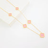 Wholesale Jewelry Light Luxury Titanium Steel Fourleaf Clover Gold Inlaid Necklace