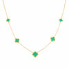 Wholesale Jewelry Light Luxury Titanium Steel Fourleaf Clover Gold Inlaid Necklace