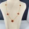 Wholesale Jewelry Light Luxury Titanium Steel Fourleaf Clover Gold Inlaid Necklace