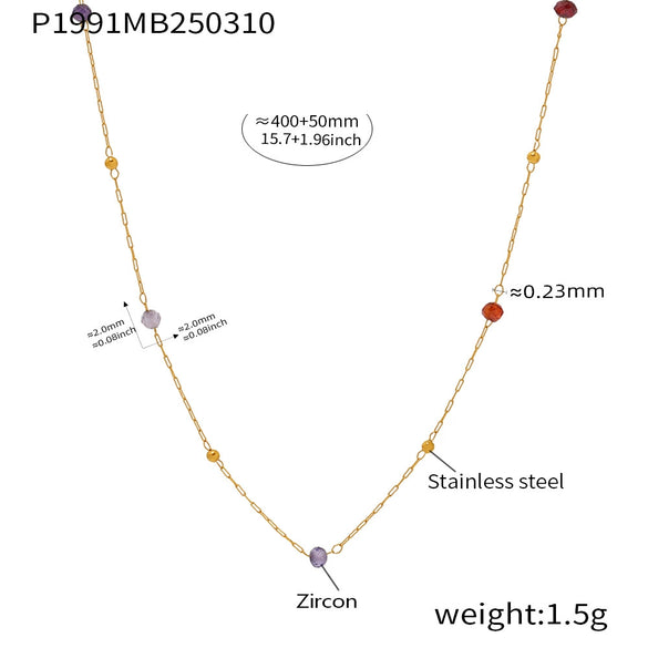 Wholesale Jewelry Light Luxury 316L Stainless Steel Geometric Cross Chain Handmade Beaded Necklace For Women