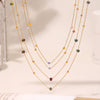 Wholesale Jewelry Light Luxury 316L Stainless Steel Geometric Cross Chain Handmade Beaded Necklace For Women