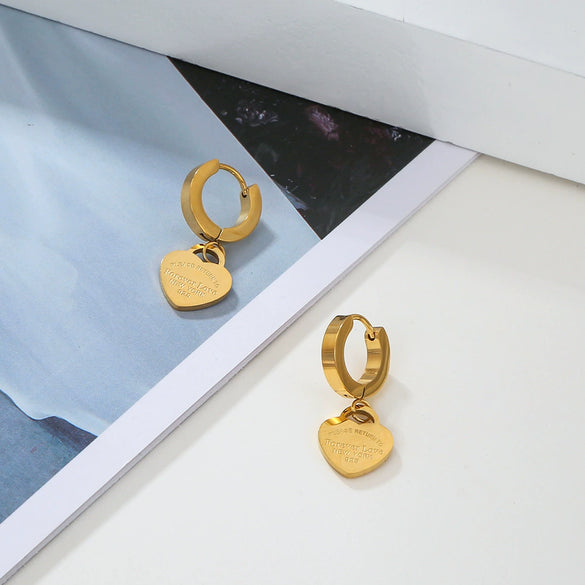 Wholesale Jewelry Light Luxury Titanium Steel Geometric Electroplating Earrings