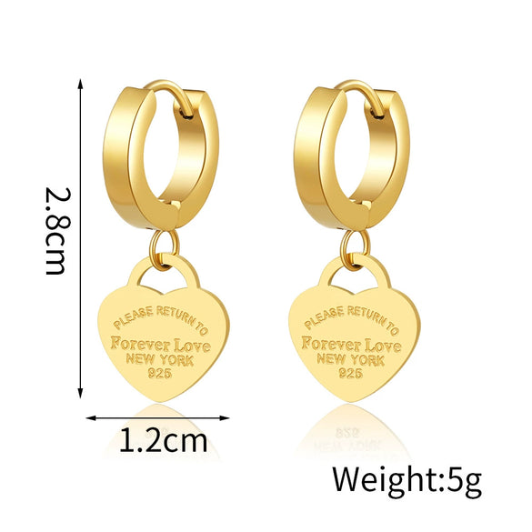 Wholesale Jewelry Light Luxury Titanium Steel Geometric Electroplating Earrings
