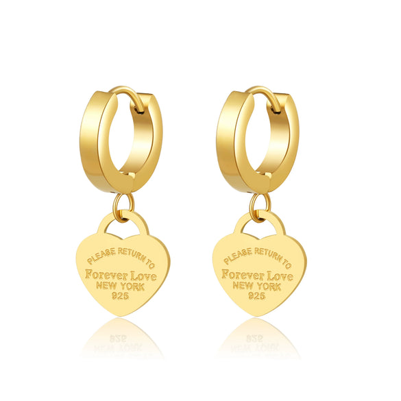 Wholesale Jewelry Light Luxury Titanium Steel Geometric Electroplating Earrings