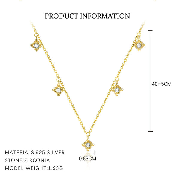 Wholesale Jewelry Light Luxury Water Drop 925 Sterling Silver Necklace For Women