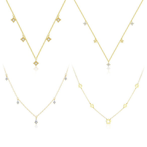 Wholesale Jewelry Light Luxury Water Drop 925 Sterling Silver Necklace For Women