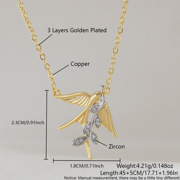 Wholesale Jewelry Little Fresh Style Copper Leaf And Animal Zodiac Pendant Clavicle Chain With Electroplating For Women