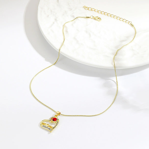 Wholesale Jewelry Love Pendant Necklace Zinc Alloy Snake Bone Chain Heart Pattern Electroplating For Women