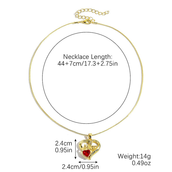 Wholesale Jewelry Love Pendant Necklace Zinc Alloy Snake Bone Chain Heart Pattern Electroplating For Women