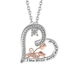 Wholesale Jewelry Love Rose Pendant Necklace Heart Shaped Copper Fashion Jewelry For Women