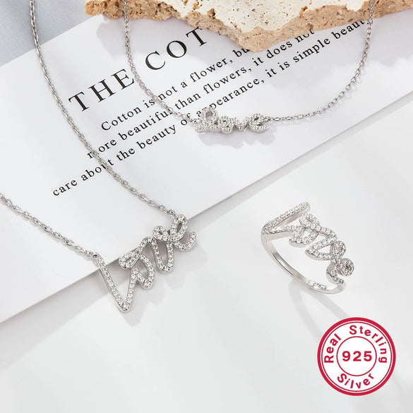 Wholesale Jewelry Love 925 Silver Necklace Electroplating