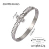 Wholesale Jewelry Love Stitching Shape Inlaid Zircon White Shellfish 316L Stainless Steel Bracelet Niche Geometric Electroplated