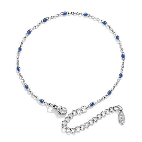 Wholesale Jewelry Lovely Geometric Titanium Steel Enamel Cross Beaded Bracelet With Electroplating