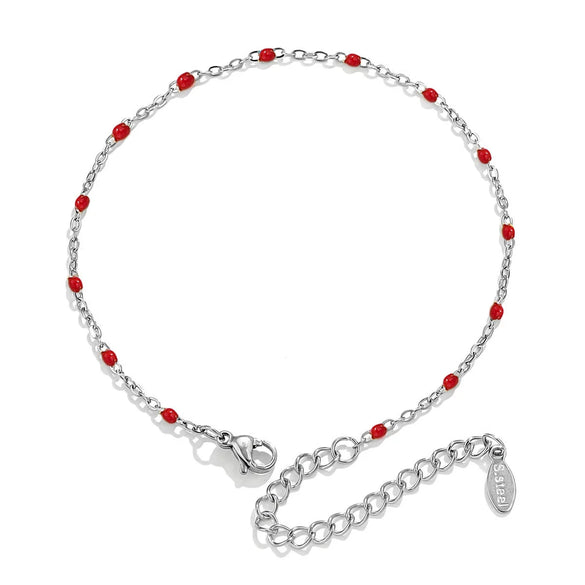 Wholesale Jewelry Lovely Geometric Titanium Steel Enamel Cross Beaded Bracelet With Electroplating