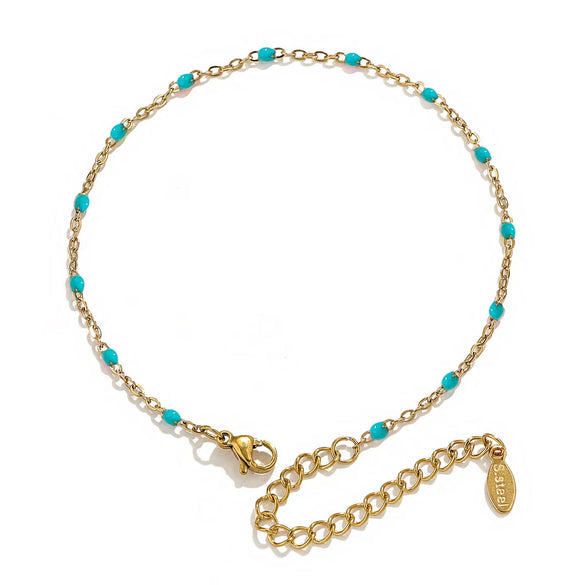 Wholesale Jewelry Lovely Geometric Titanium Steel Enamel Cross Beaded Bracelet With Electroplating
