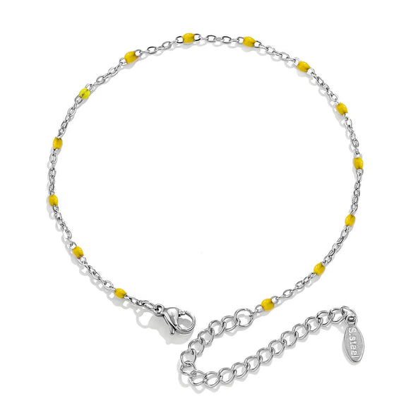 Wholesale Jewelry Lovely Geometric Titanium Steel Enamel Cross Beaded Bracelet With Electroplating