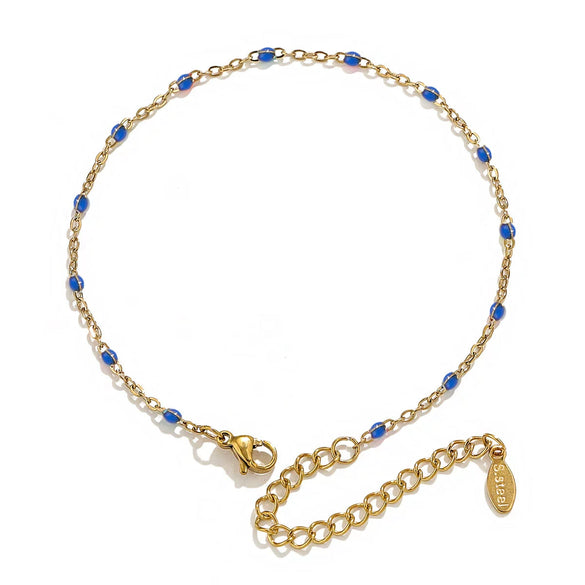 Wholesale Jewelry Lovely Geometric Titanium Steel Enamel Cross Beaded Bracelet With Electroplating