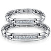 Wholesale Jewelry Magnetic Couple Titanium Steel Bracelet With Geometric Pattern And Diamonds