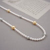 Wholesale Jewelry Maillard Style Geometric Imitation Pearls Handmade Long Sweater Chain Necklace For Women