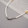 Wholesale Jewelry Maillard Style Geometric Imitation Pearls Handmade Long Sweater Chain Necklace For Women