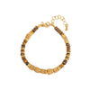Wholesale Jewelry Maillard Style Natural Tiger Eye Stone Geometric Handmade Copper Pendant Necklace Set