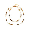 Wholesale Jewelry Maillard Style Tiger Eye Stone And Copper Handmade Geometric Pattern Necklace