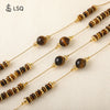 Wholesale Jewelry Maillard Style Tiger Eye Stone And Copper Handmade Geometric Pattern Necklace