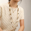 Wholesale Jewelry Maillard Style Tiger Eye Stone And Copper Handmade Geometric Pattern Necklace