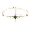 Wholesale Jewelry Malachite Four Leaf Clover Geometric Anklet 925 Sterling Silver Plating For Women