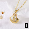 Wholesale Jewelry Marine Design Starfish Pearl Shell Pendant Necklace Copper Electroplated O Word Chain For Women