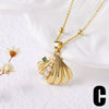 Wholesale Jewelry Marine Design Starfish Pearl Shell Pendant Necklace Copper Electroplated O Word Chain For Women