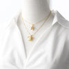 Wholesale Jewelry Marine Design Starfish Pearl Shell Pendant Necklace Copper Electroplated O Word Chain For Women